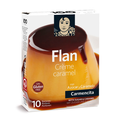 Flan con azúcar y caramelo