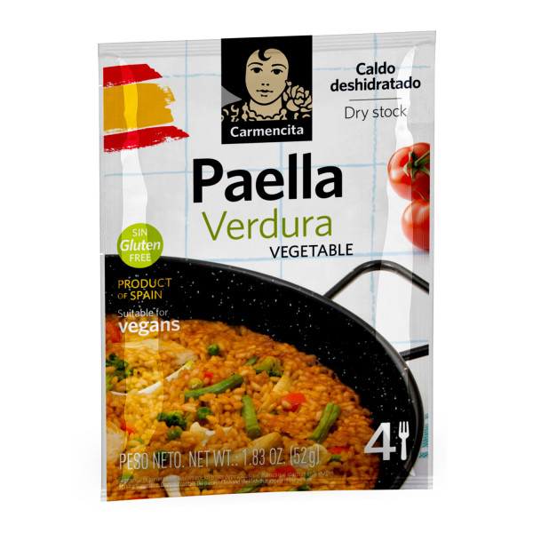 Verdura caldo deshidratado para paella - 4 raciones