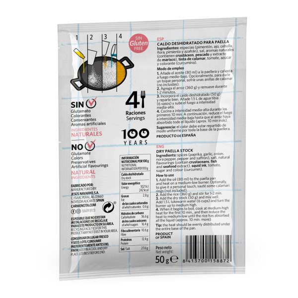 Arroz negro caldo deshidratado para...