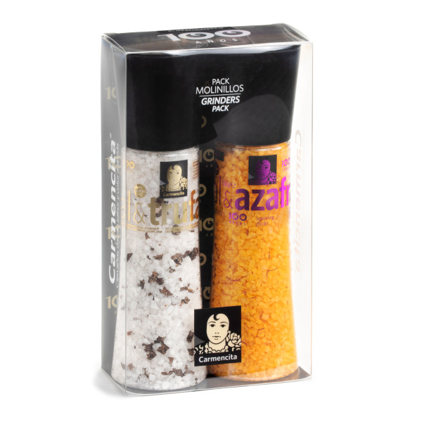 Molinillos sal azafrán y sal trufa pack