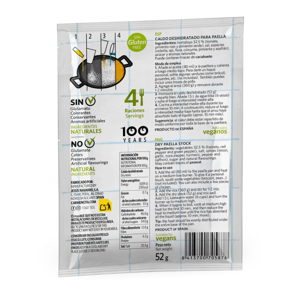 Verdura caldo deshidratado para...