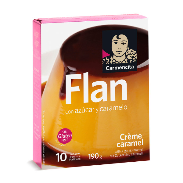 Flan con azúcar y caramelo