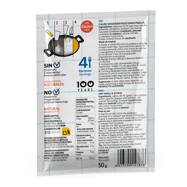 Marisco caldo deshidratado para...